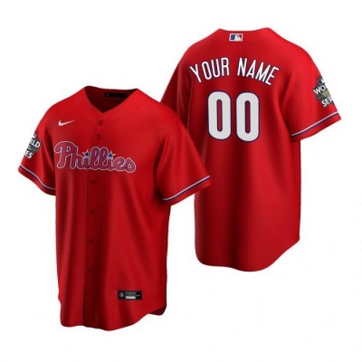 Philadelphia Phillies Active Player Custom Red World Series Cool Base Stitched Men's Nike MLB Jersey